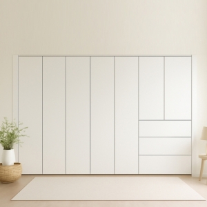 유니온 푸시풀 3단서랍 무몰딩 붙박이장(실속형)-15cm